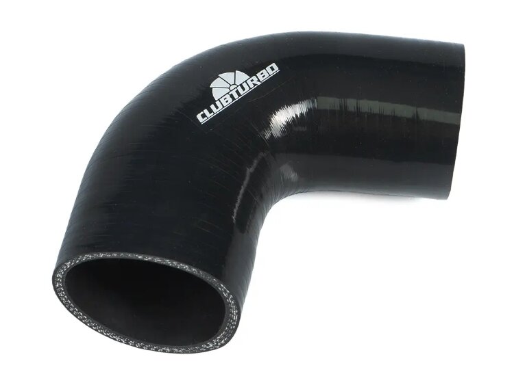 Патрубок силиконовый, 90 гр. переход 51-60 мм (2"-2,35") черный